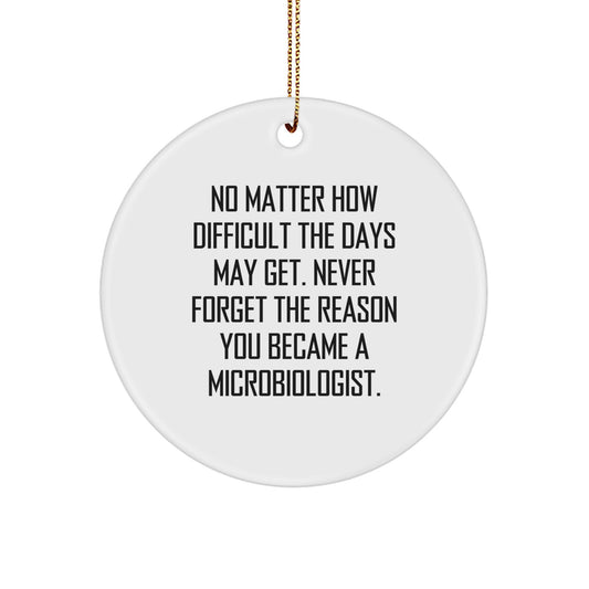 Inspirational Microbiologist Circle Ornament Gifts from Friends for Unique Christmas Decor - Image 1
