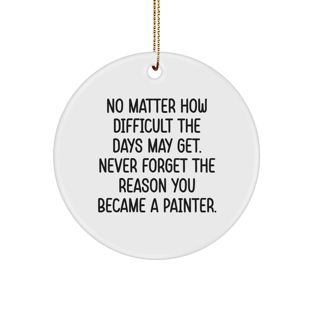 Funny Christmas Unique Gifts for Painter Friends and Family - Painter Circle Ornament with Inspirational Quote, Gifts from Loved Ones - Image 1