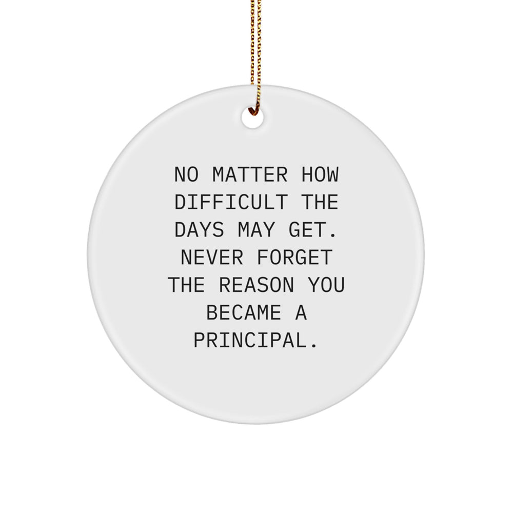 Funny Principal Circle Ornament, Gifts from Men, Women, Friends, Coworkers, Family for Principal, Christmas Unique Gifts - Image 1