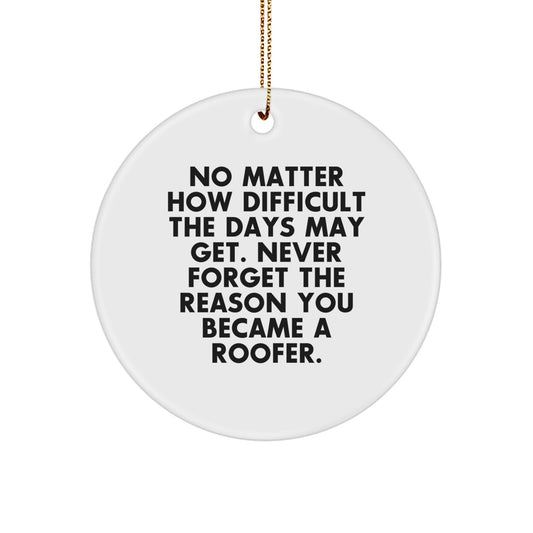 Roofer Christmas Unique Gifts from Friends for Men Inspirational Circle Ornament, Never Forget the Reason You Became a Roofer, Funny Roofer Gifts for Christmas - Image 1