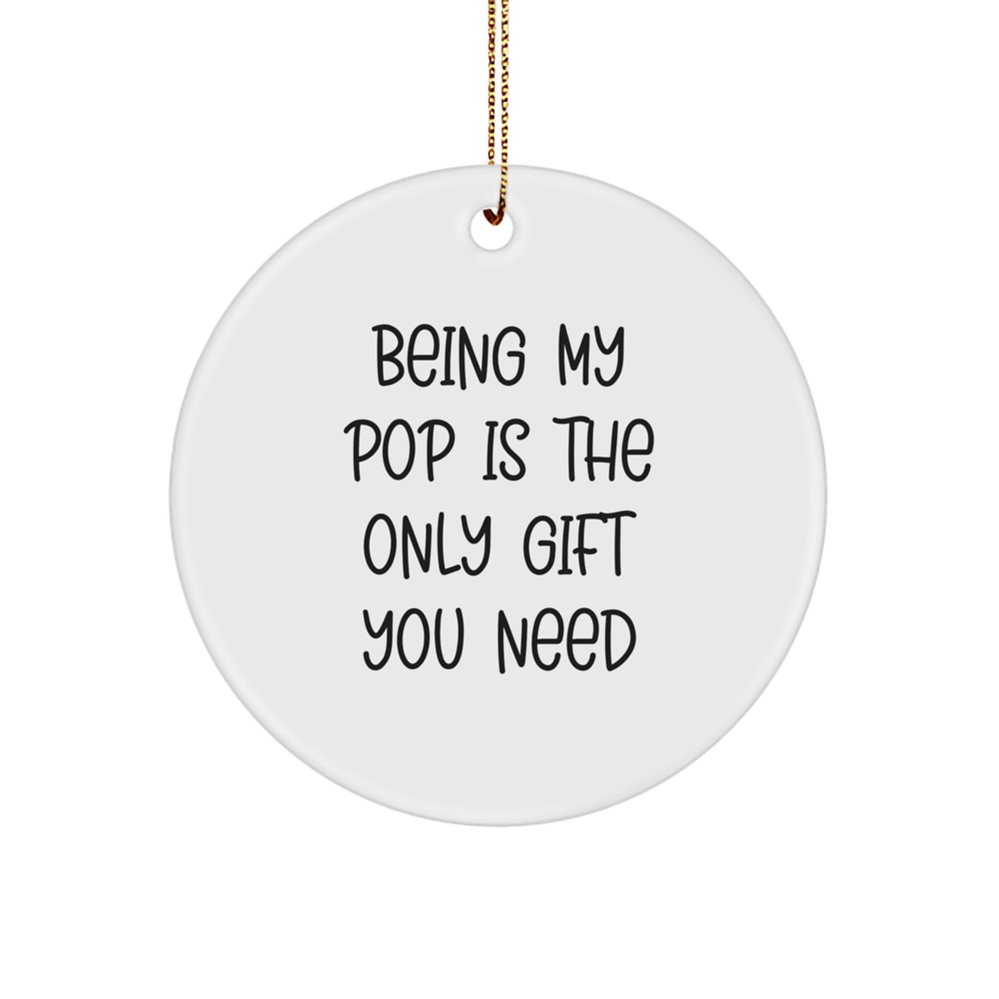 Funny Pop Circle Ornament Gifts from Men, Women, or Friends for Pop, the Best Dad at Christmas Unique Gifts - Image 1