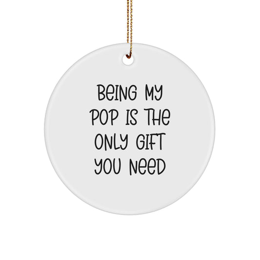 Funny Pop Circle Ornament Gifts from Men, Women, or Friends for Pop, the Best Dad at Christmas Unique Gifts - Image 1