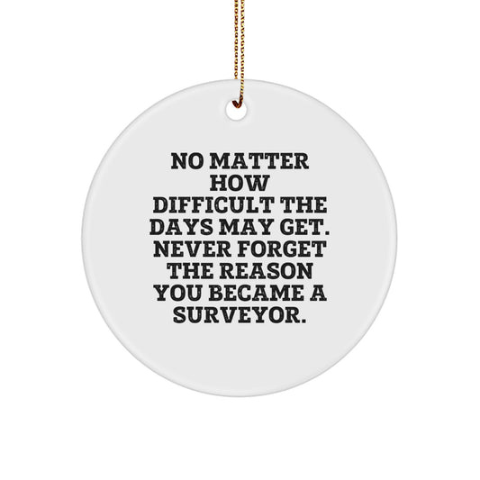 Surveyor Christmas Circle Ornament Gifts from Family - Inspirational Reminder Never Forget the Reason - Image 1