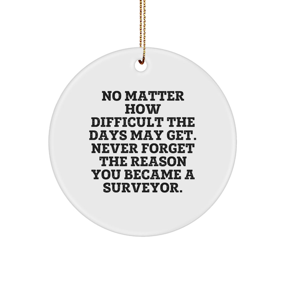 Surveyor Christmas Circle Ornament Gifts from Family - Inspirational Reminder Never Forget the Reason - Image 1