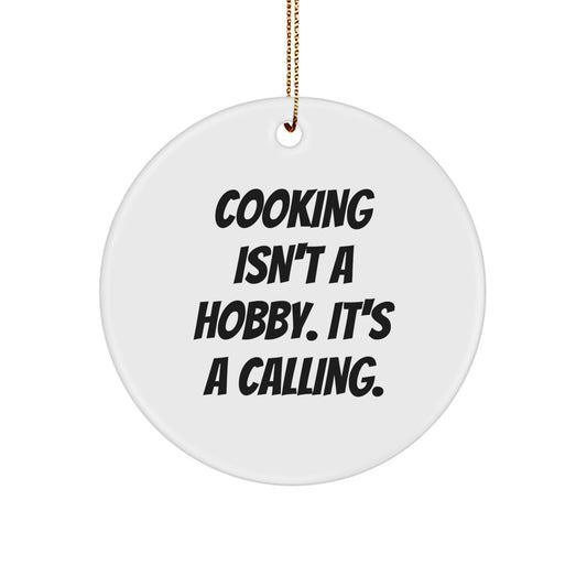 Funny Cooking Quotes Gifts from Family Members for Christmas Unique Circle Ornaments - Image 1