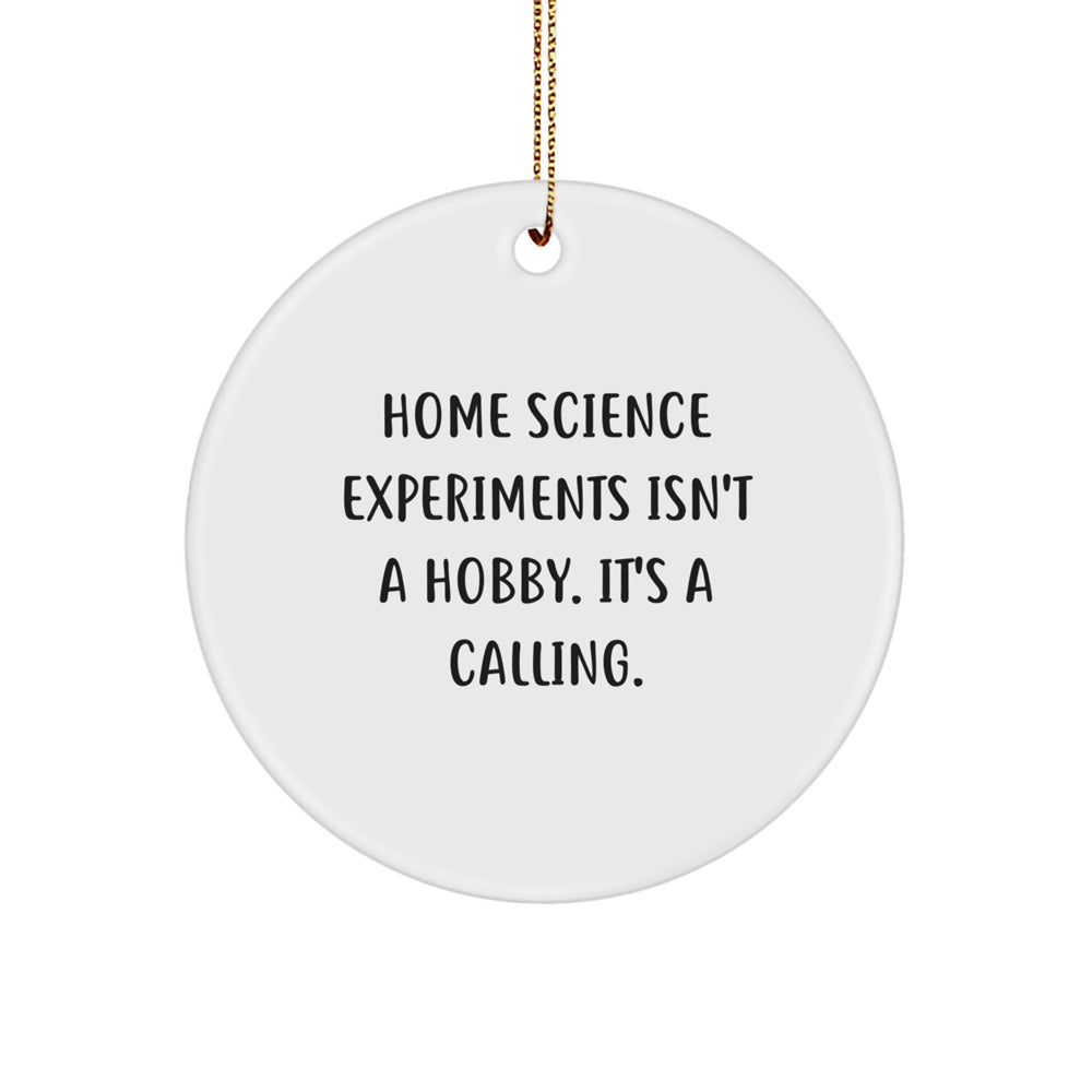 Gifts from Home Science Experiments Enthusiasts, Funny Home Science Experiments Circle Ornament for Christmas Unique Gifts for Friends, Home Science Experiments Isn't A Hobby. It's A Calling. - Image 1
