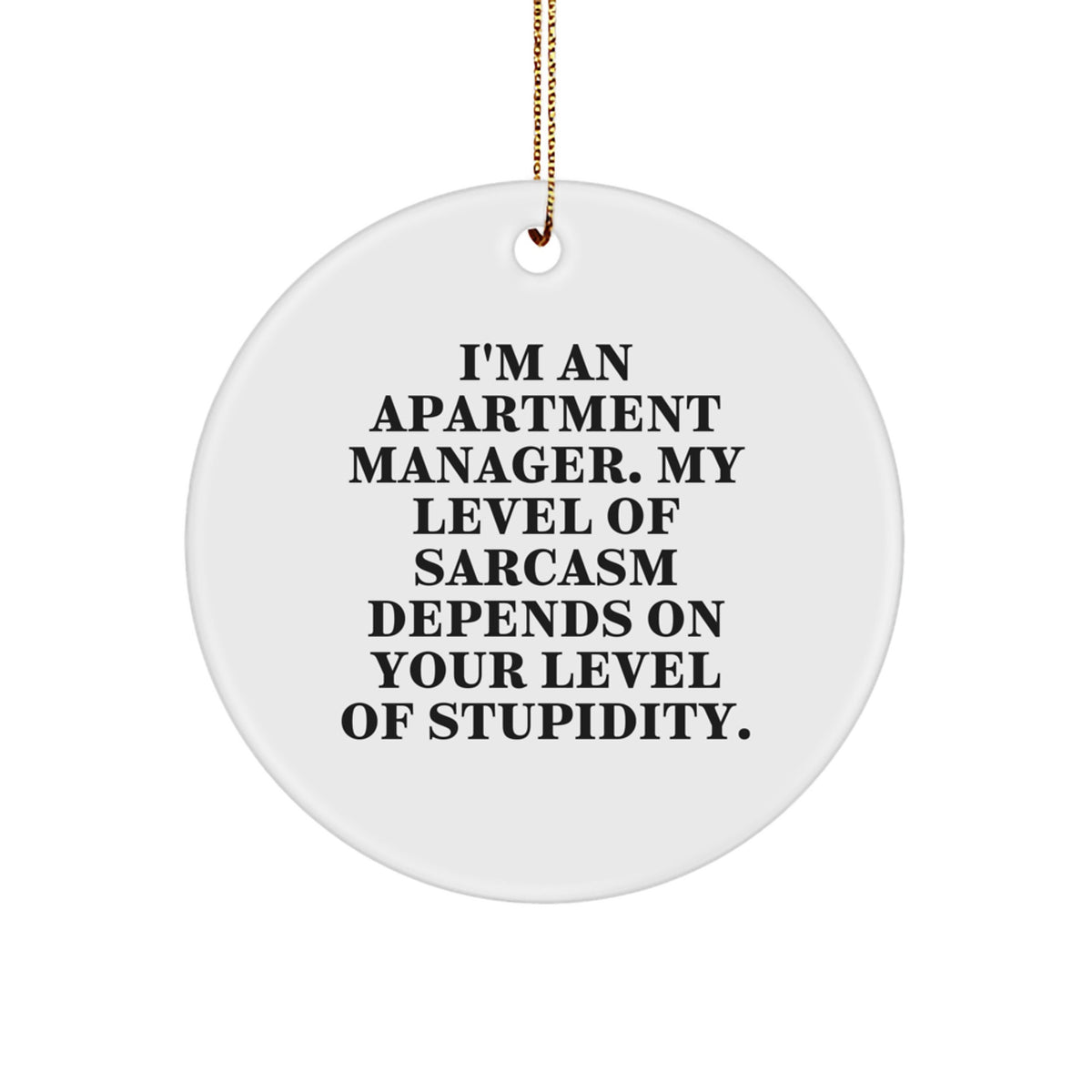 Funny Apartment Manager Gifts, Gifts from Friends to Apartment Manager, Cute Christmas Unique Gifts, Circle Ornament, I'm An Apartment Manager - Image 1