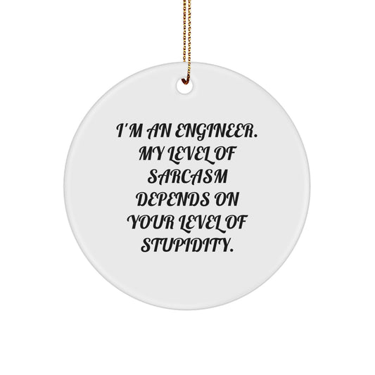 Engineer Humor Funny Gifts from Friends for Men - I'm An Engineer Circle Ornament, Christmas Unique Presents - Image 1