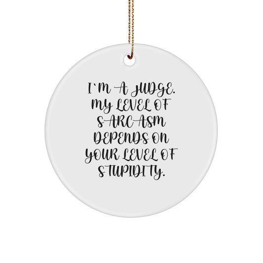 Funny Judge Sarcasm Gifts for Men from Family, Christmas Unique Ornaments, Circle Judge - Image 1