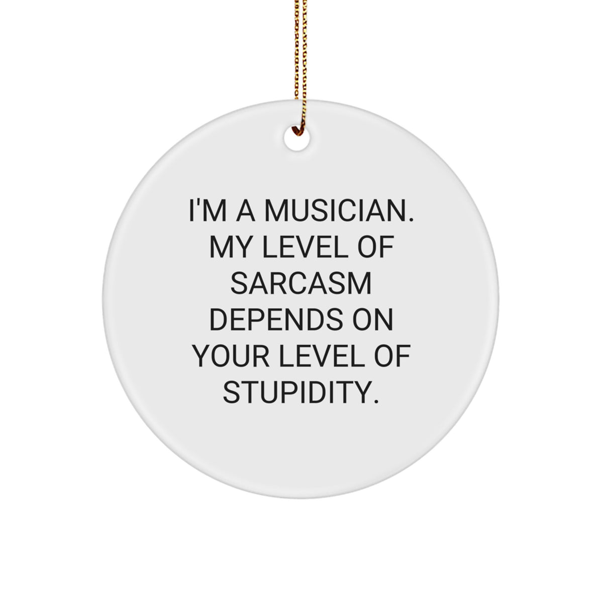 Funny Musician Gifts from Friends and Family - Unique Circle Ornament for Musician, Humorous Quote, Christmas Unique Gifts - Image 1