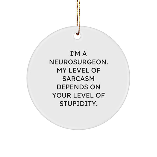 Funny Neurosurgeon Gift, Sarcastic Circle Ornament, Christmas Unique Gifts from Friends to Family - Image 1