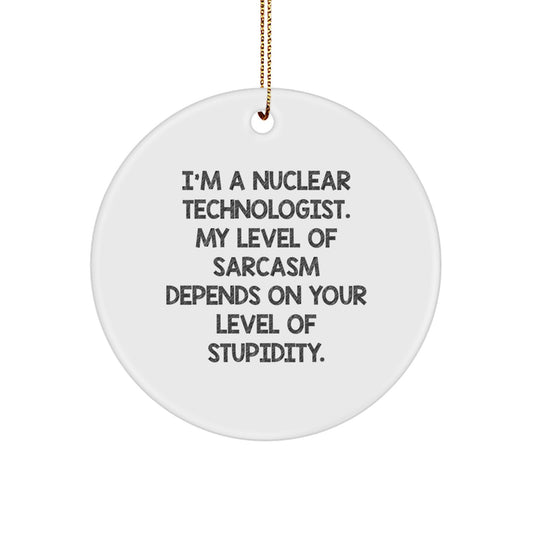 Funny Nuclear Technologist Gifts for Men, Nuclear Technologist Christmas Unique Gifts from Friends, Circle Ornament with Sarcasm Humor - Image 1