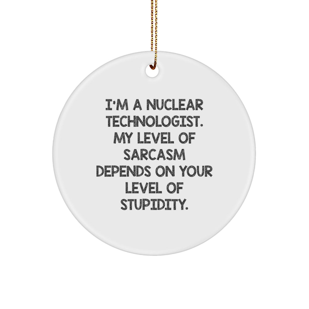 Funny Nuclear Technologist Gifts for Men, Nuclear Technologist Christmas Unique Gifts from Friends, Circle Ornament with Sarcasm Humor - Image 1
