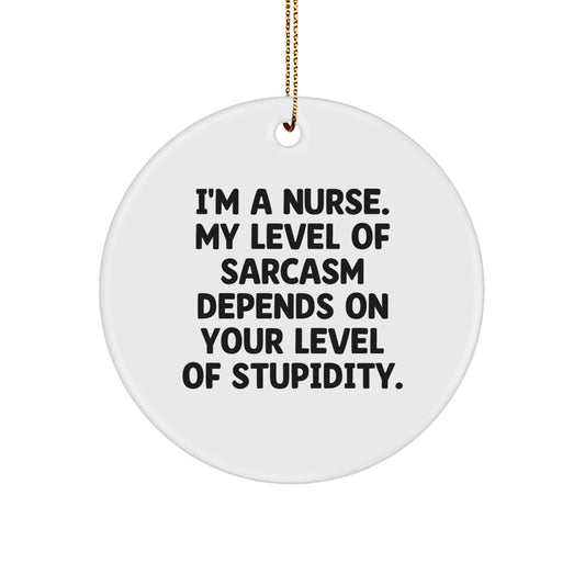 Funny Nurse Gifts from Friends - I'm A Nurse Circle Ornament, Christmas Unique Decorations for Nurse - Image 1