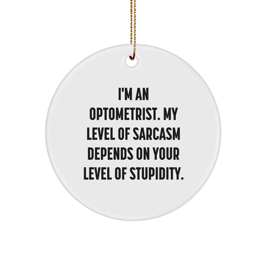 Funny Optometrist Gifts from Friends for Optometrist, Circle Ornament Sarcasm Humor Christmas Unique Gifts - Image 1