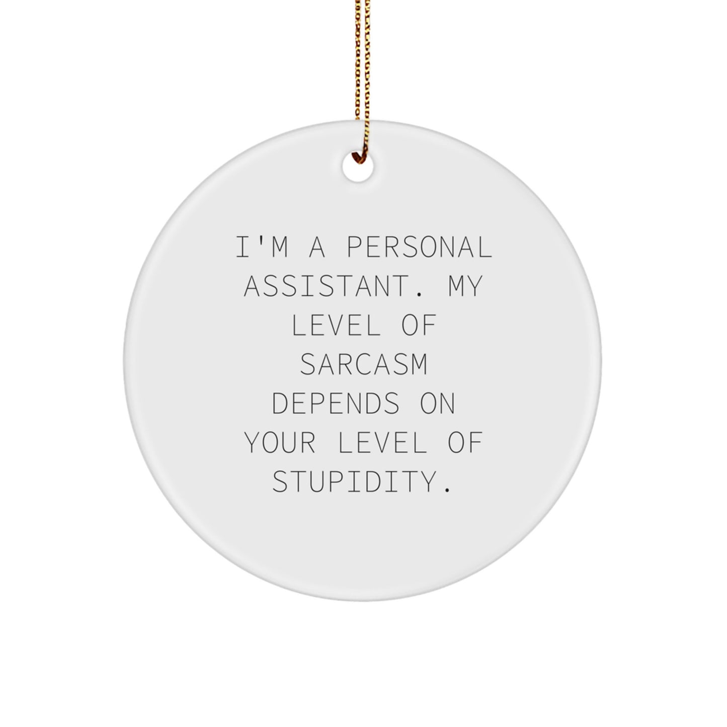 Funny Personal Assistant Gifts for Men from Friends - I'm a Personal Assistant Circle Ornament, Christmas Unique Gifts - Image 1