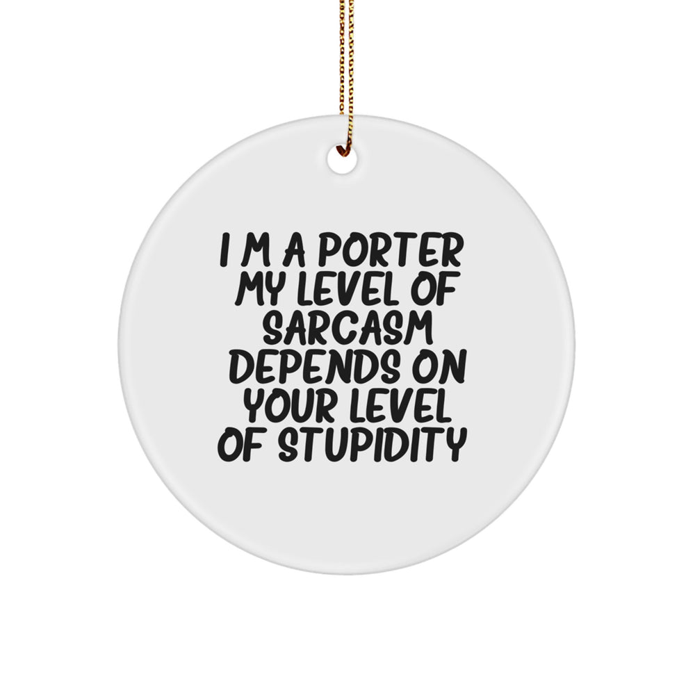 Funny Porter Circle Ornaments, Gifts for Porter from Friends, Perfect Unique Christmas Unique Gifts for Men, Porter Lover Circle Decoration - Image 1