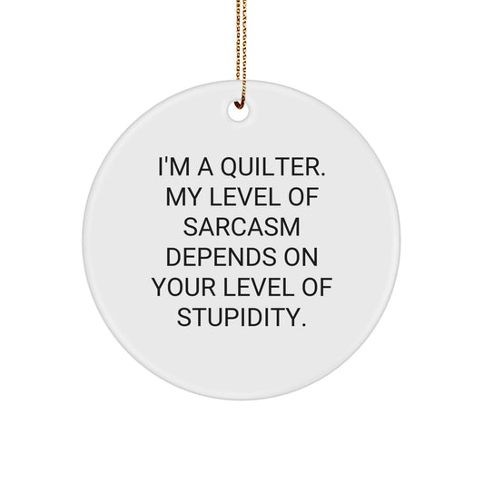 Funny Quilter Gifts from Friends for Quilter Circle Ornament, Quilter Humor, Christmas Unique Gifts - Image 1