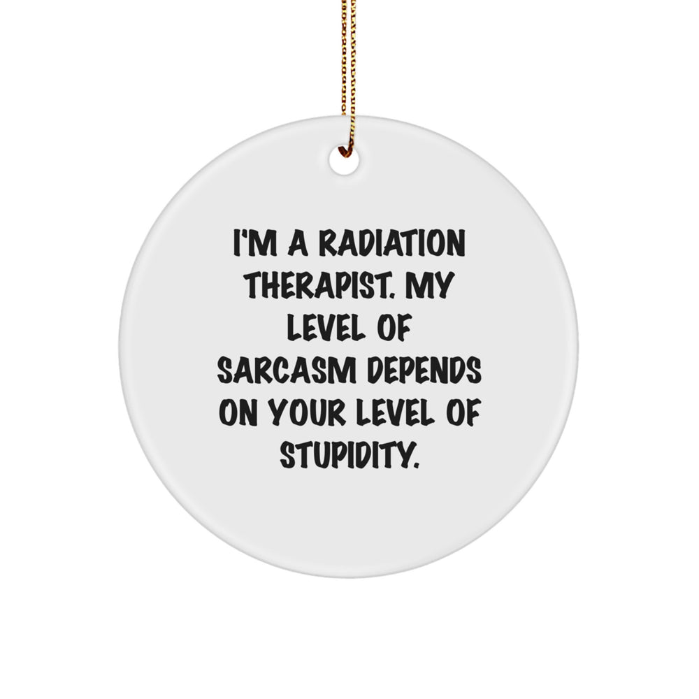 Funny Radiation Therapist Gifts for Men, 'I'm a Radiation Therapist' Circle Ornament, Christmas Unique Presents from Friends - Image 1