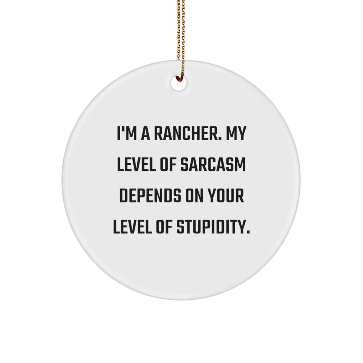 Funny Rancher Christmas Circle Ornament Gifts from Friends to Family Members with Sarcasm Quote - Image 1