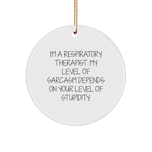 Funny Gifts from Respiratory Therapists, Inspirational Circle Ornament for Christmas Unique Gifts, Respiratory Therapist Humor - Image 1