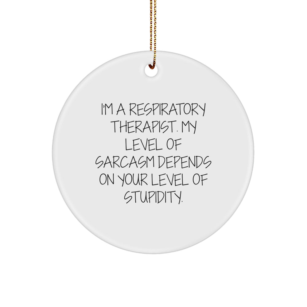 Funny Gifts from Respiratory Therapists, Inspirational Circle Ornament for Christmas Unique Gifts, Respiratory Therapist Humor - Image 1