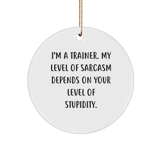 Funny Trainer Gifts for Men - I'm A Trainer. Gifts from Dad to Son, Unique Circle Ornament - Image 1