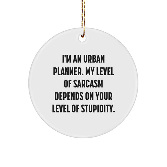 Urban Planner Gifts from Friends, Funny Sarcasm Circle Ornament for Men, Women, Family, 2.75" Tall, Christmas Unique Gifts - Image 1