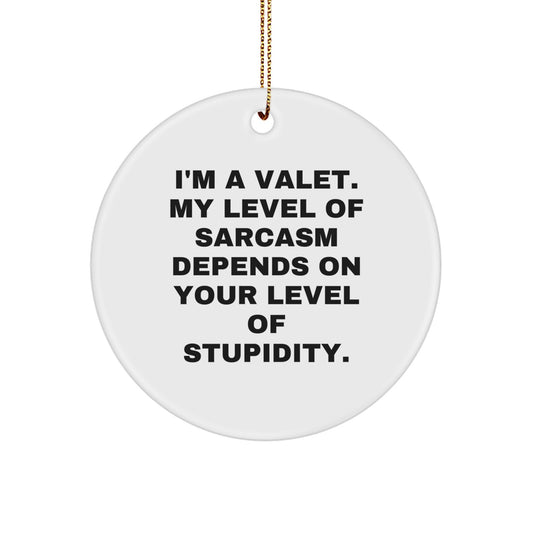 Funny Valet Gifts for Men - I'm A Valet Valet Circle Ornament, Christmas Unique Gifts from Friends, Coworkers, Family - Image 1