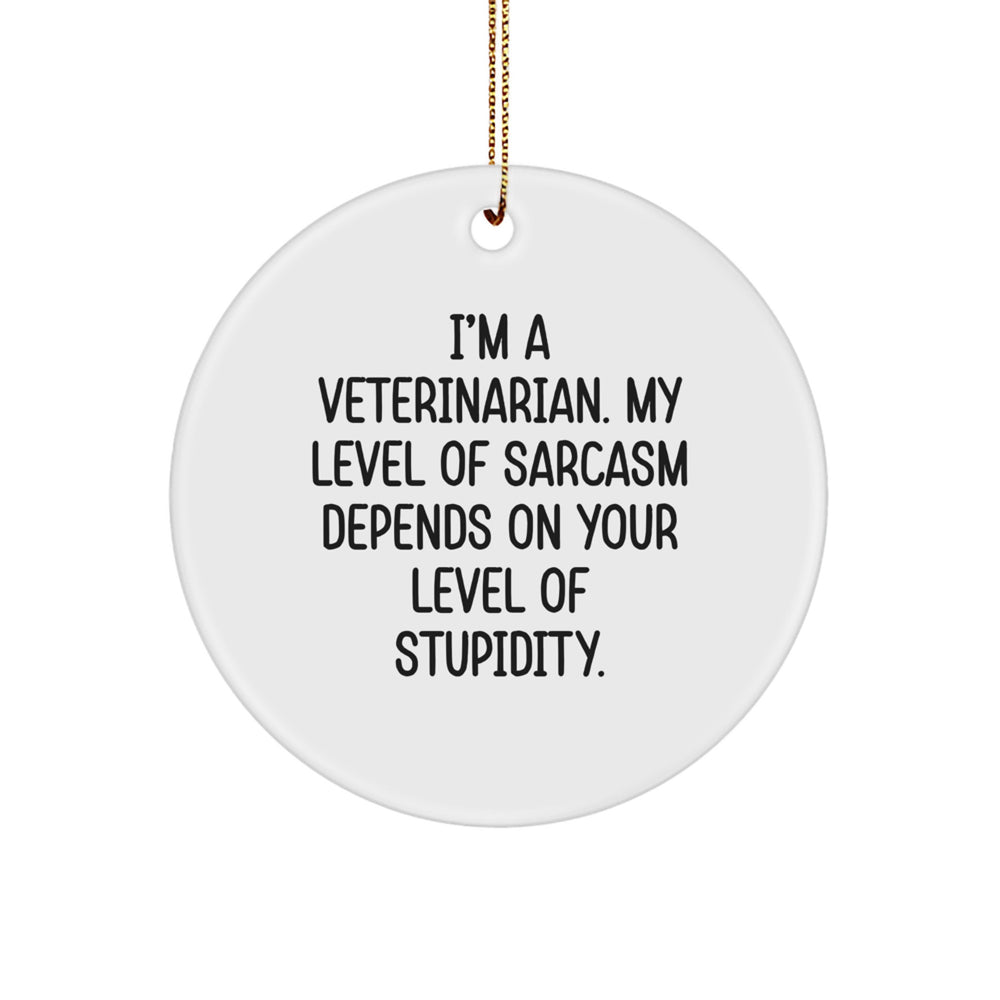Funny Veterinarian Gifts | Christmas Unique Circle Ornaments for Veterinarian, Men, Women, Friends, Family - Sarcasm Level Dependent - Image 1