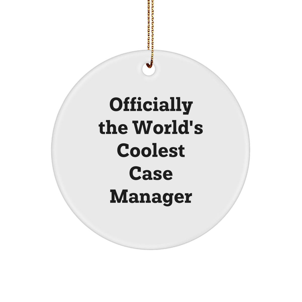 Gifts from Case Manager Friends, Unique Case Manager Christmas Unique Gifts, Officially The World's Coolest Case Manager Circle Ornament - Image 1