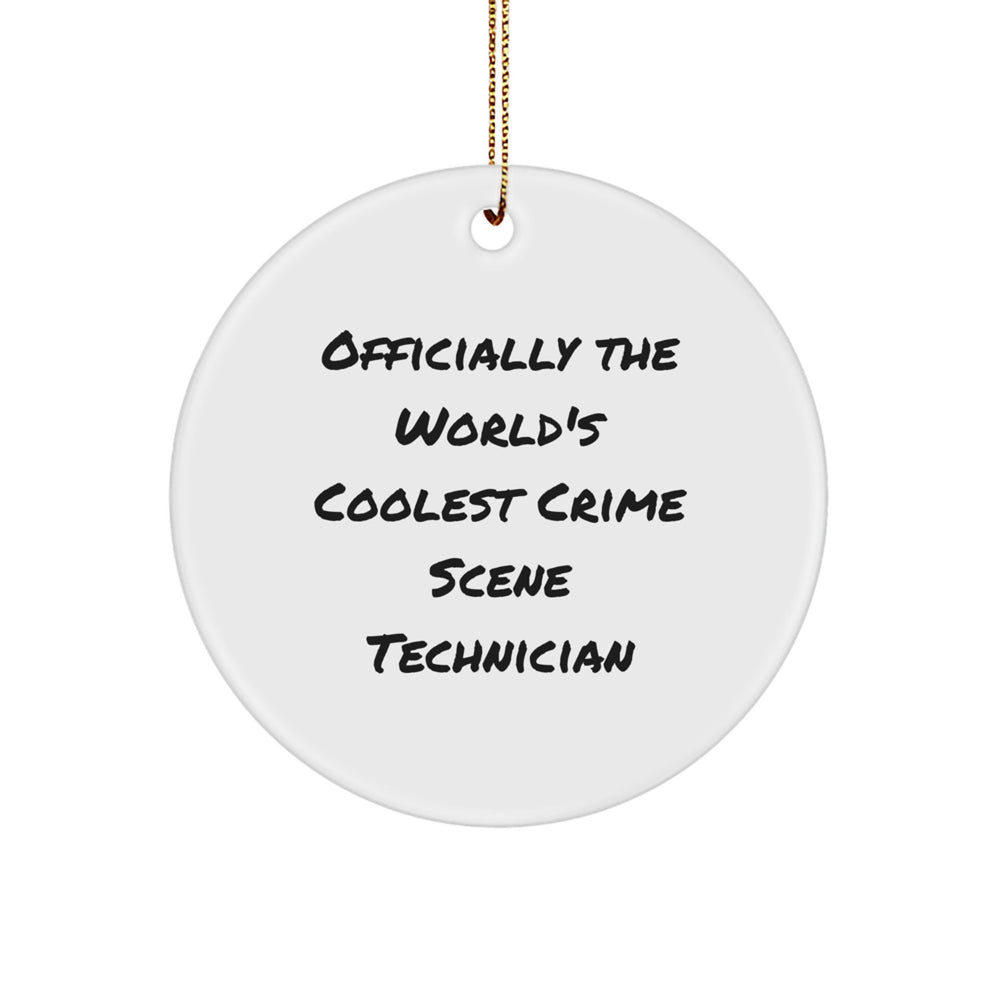 Funny Crime Scene Technician Circle Ornament Gifts from Men for Christmas Unique Presents - Image 1
