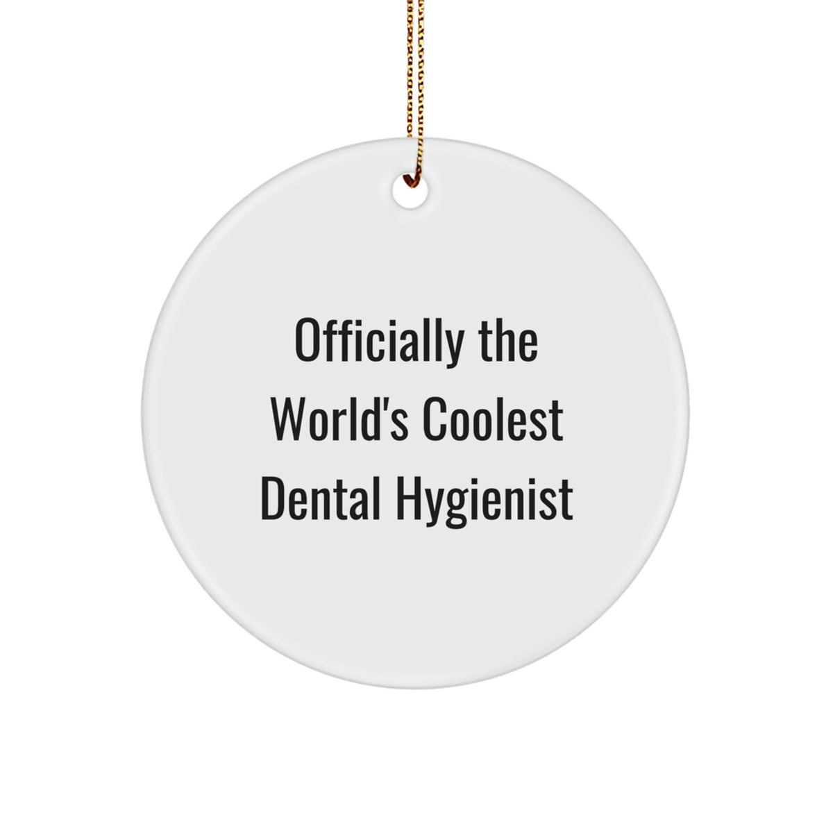 Funny Dental Hygienist Gifts for Friends, Unique Circle Ornaments for Men from Coworkers, Officially The World's Coolest Dental Hygienist - Image 1