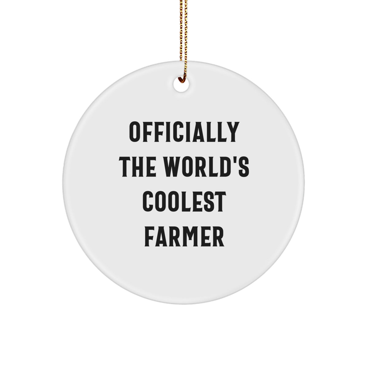 Funny Farmer Gifts for Friends Christmas Unique Gifts from Men Circle Ornament Officially The World's Coolest Farmer - Image 1