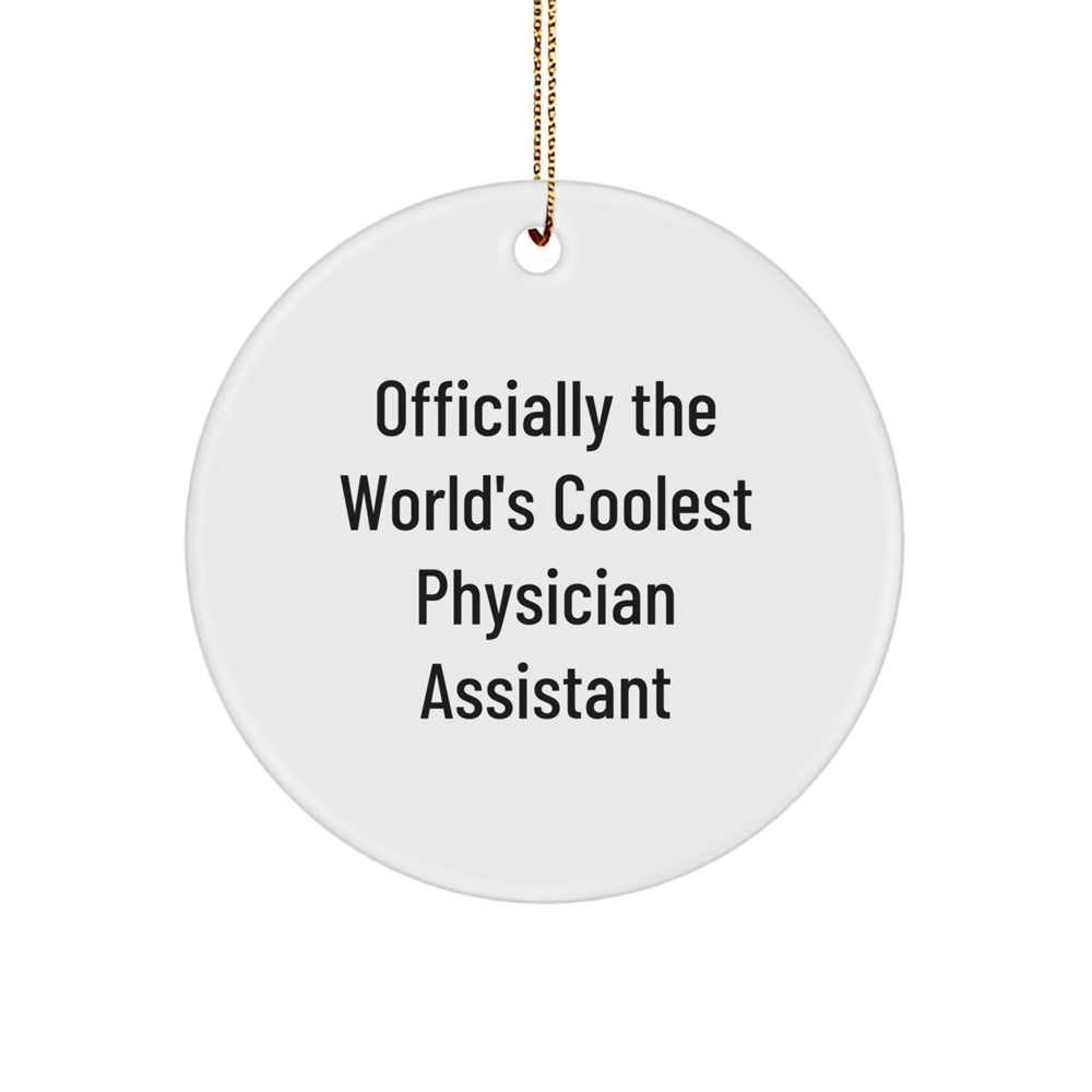 Funny Gifts for Physician Assistant, Cool Circle Ornament, Officially The World's Coolest 'I'm a PA' Christmas Unique Gift for Men Women Friends Family - Image 1