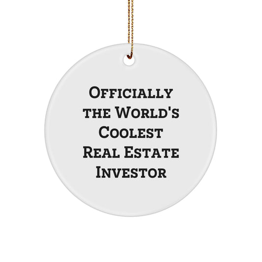 Funny Real Estate Investor Gifts for Men from Friends, Christmas Unique Circle Ornament for Real Estate Investor's Office Decor - Image 1