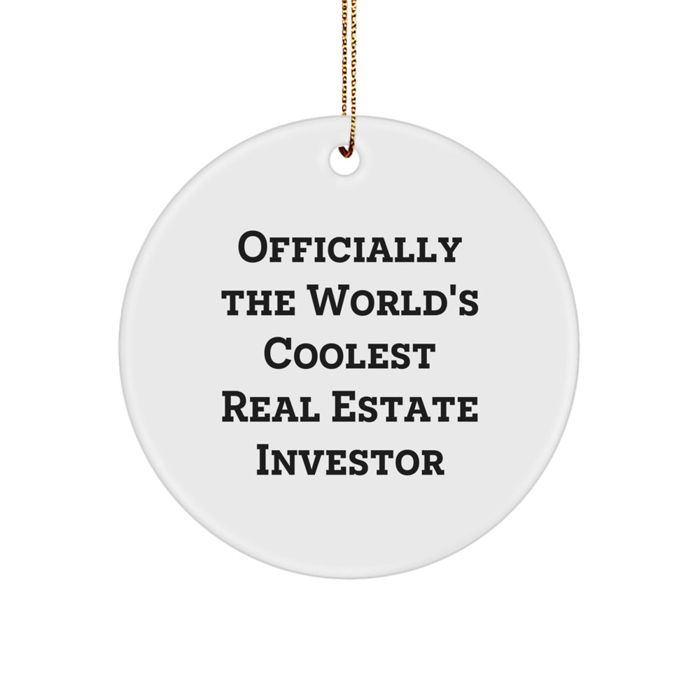 Funny Real Estate Investor Gifts for Men from Friends, Christmas Unique Circle Ornament for Real Estate Investor's Office Decor - Image 1