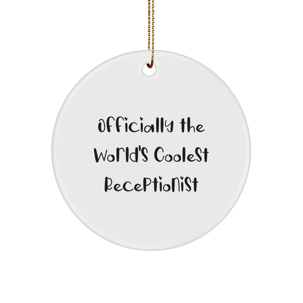 Funny Receptionist Gifts from Friends, Officially The World's Coolest Receptionist Christmas Unique Gifts for Receptionists - Image 1