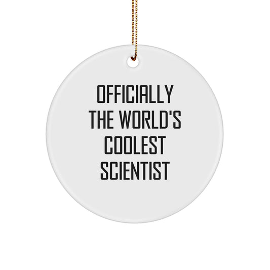 Funny Scientist Gifts from Men, Unique Circle Ornament for Scientist Friends, Officially The World's Coolest Scientist Christmas Unique Gifts - Image 1