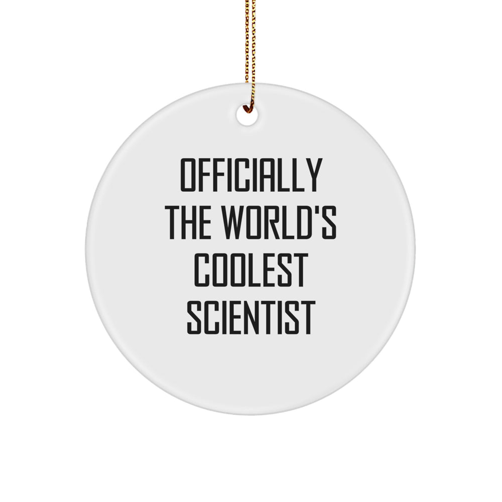 Funny Scientist Gifts from Men, Unique Circle Ornament for Scientist Friends, Officially The World's Coolest Scientist Christmas Unique Gifts - Image 1