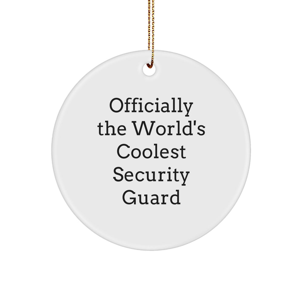 Funny Security Guard Gifts from Men to Christmas Circle Ornaments for Security Guards, 'Officially The World's Coolest Security Guard' - Image 1