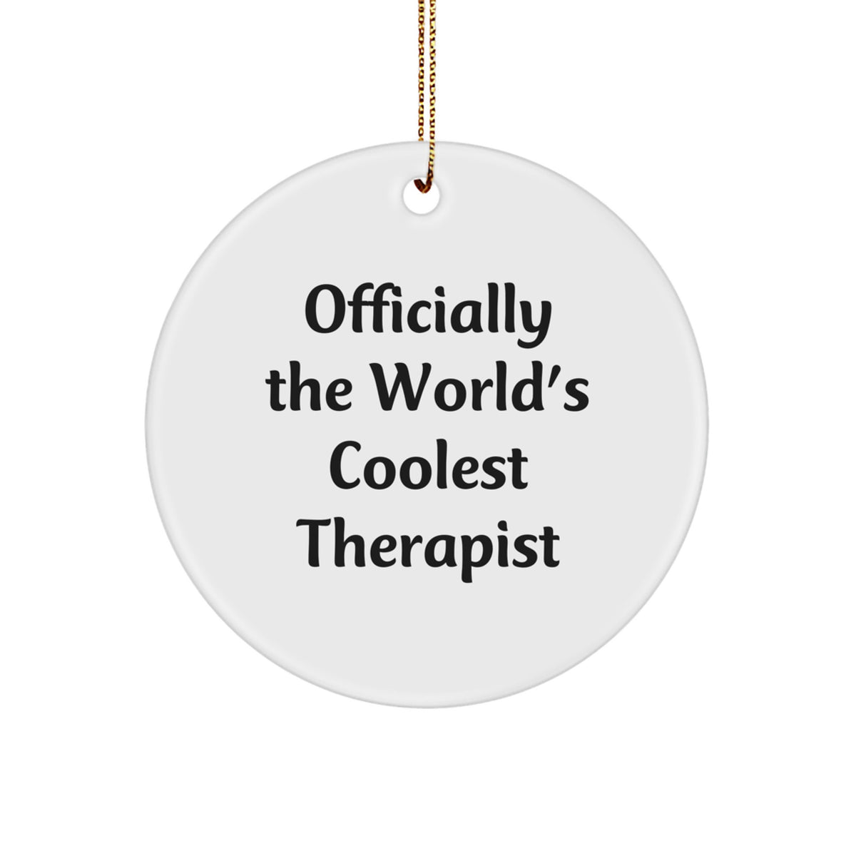 Gifts from Friends and Family for Therapist, Officially The World's Coolest Therapist Quote, Christmas Unique Ornaments for Men, Women, Coworkers - Image 1
