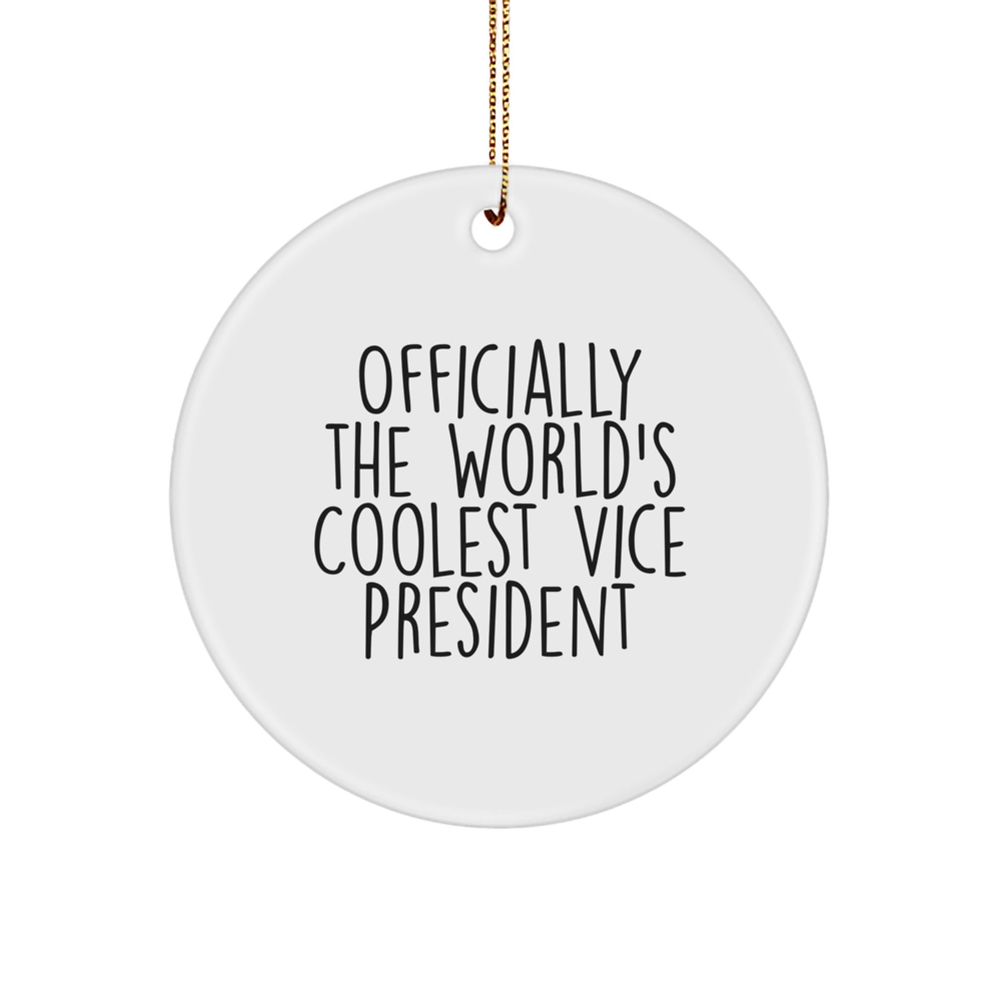 Funny Vice President Gifts for Men, 'Officially The World's Coolest Vice President' Circle Ornament, Christmas Unique Gifts from Friends - Image 1