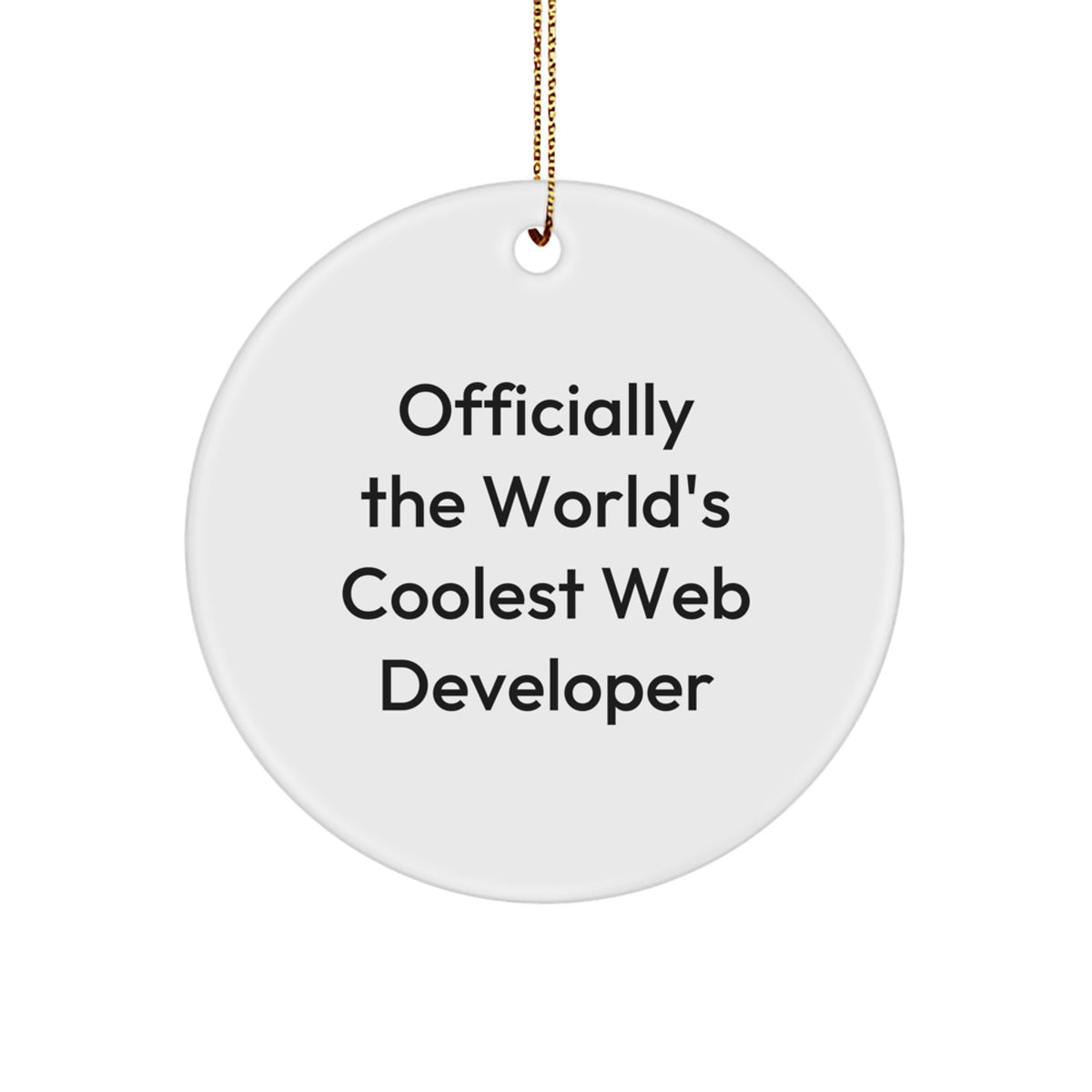 Funny Web Developer Gifts for Men, Officially The World's Coolest Web Developer Christmas Unique Gifts from Friends, Web Developer Circle Ornament - Image 1