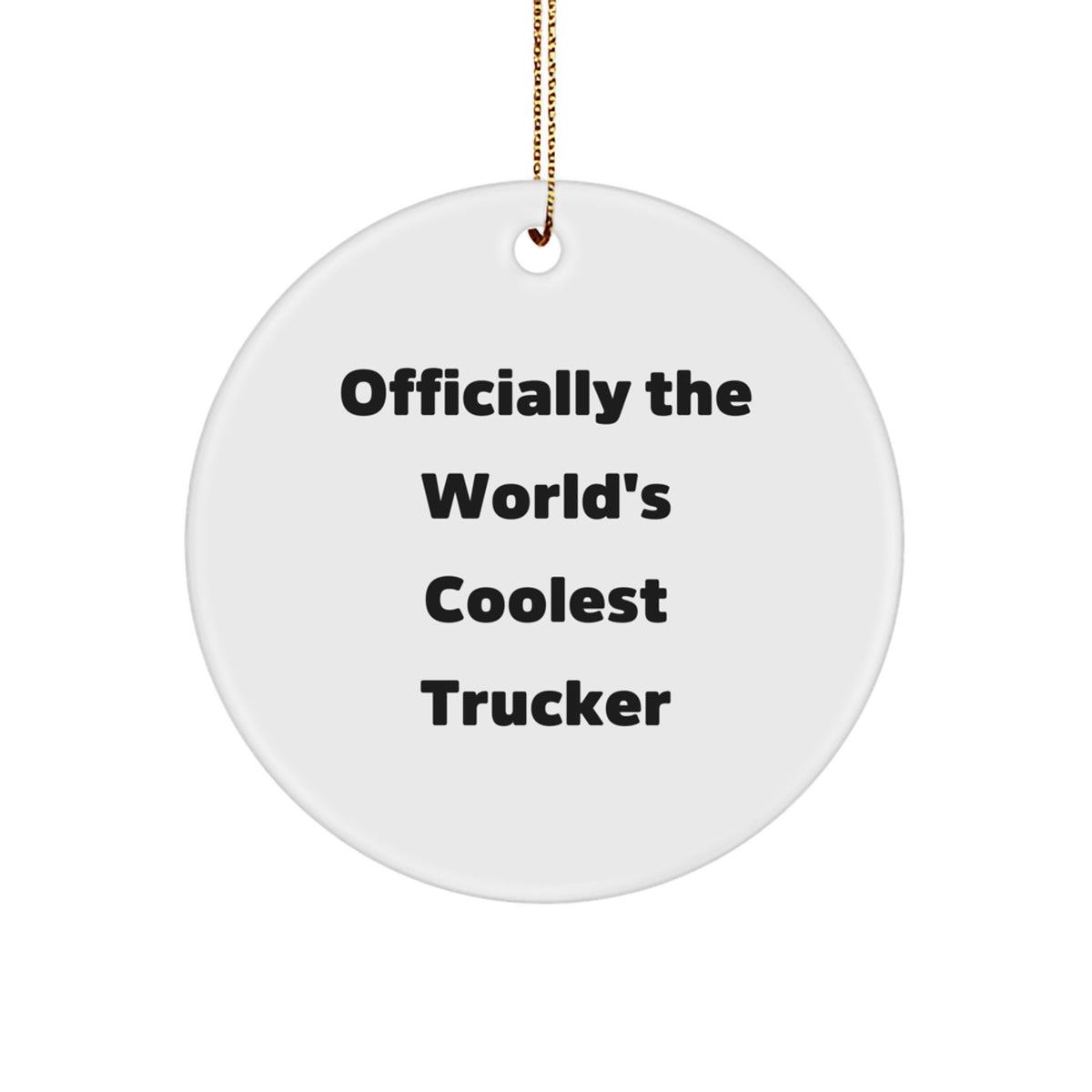 Funny Trucker Gifts from Men - Officially The World's Coolest Trucker Christmas Unique Circle Ornaments for Trucker Friends - Image 1