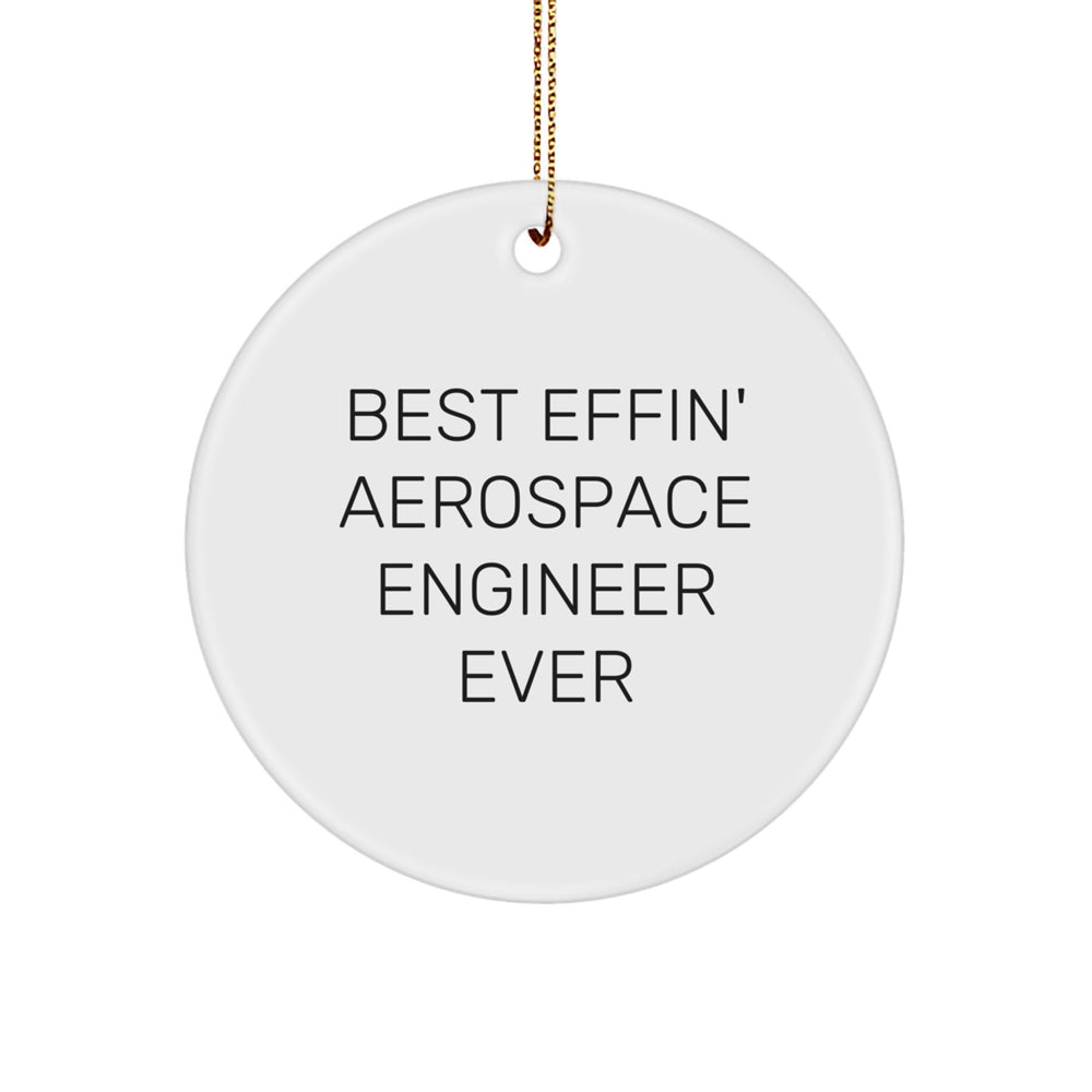 Funny Aerospace Engineer Gifts for Men, Best Effin' Aerospace Engineer Ever Circle Ornament, Unique Christmas Memorable Presents for Family, Friends, Coworkers - Image 1