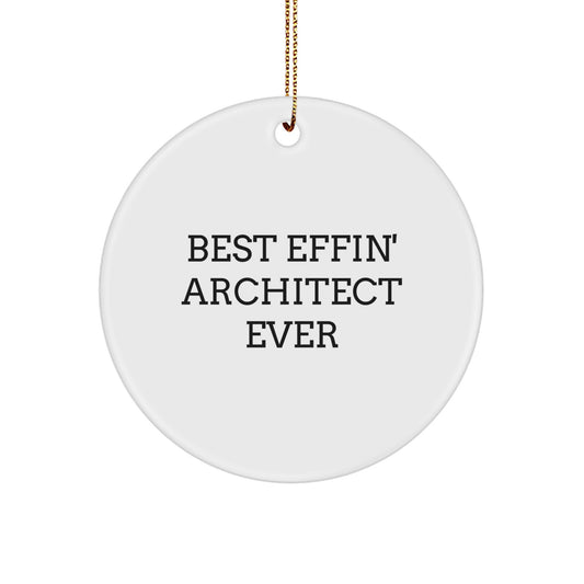 Funny Gifts from Friends for Men - Best Effin' Architect Ever Circle Ornament, Architect Christmas Unique Gifts - Image 1