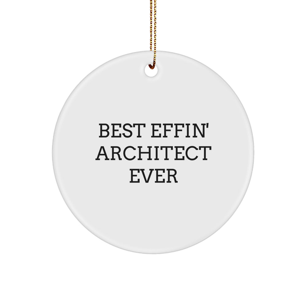 Funny Gifts from Friends for Men - Best Effin' Architect Ever Circle Ornament, Architect Christmas Unique Gifts - Image 1