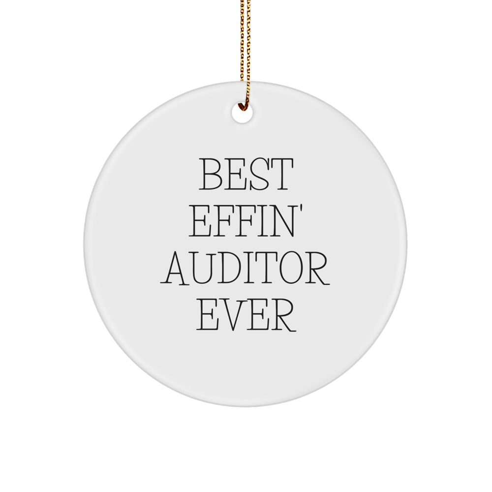 Funny Auditor Circle Ornament Gifts from Friends for Auditor - Best Effin' Auditor Ever Christmas Unique Gifts - Image 1