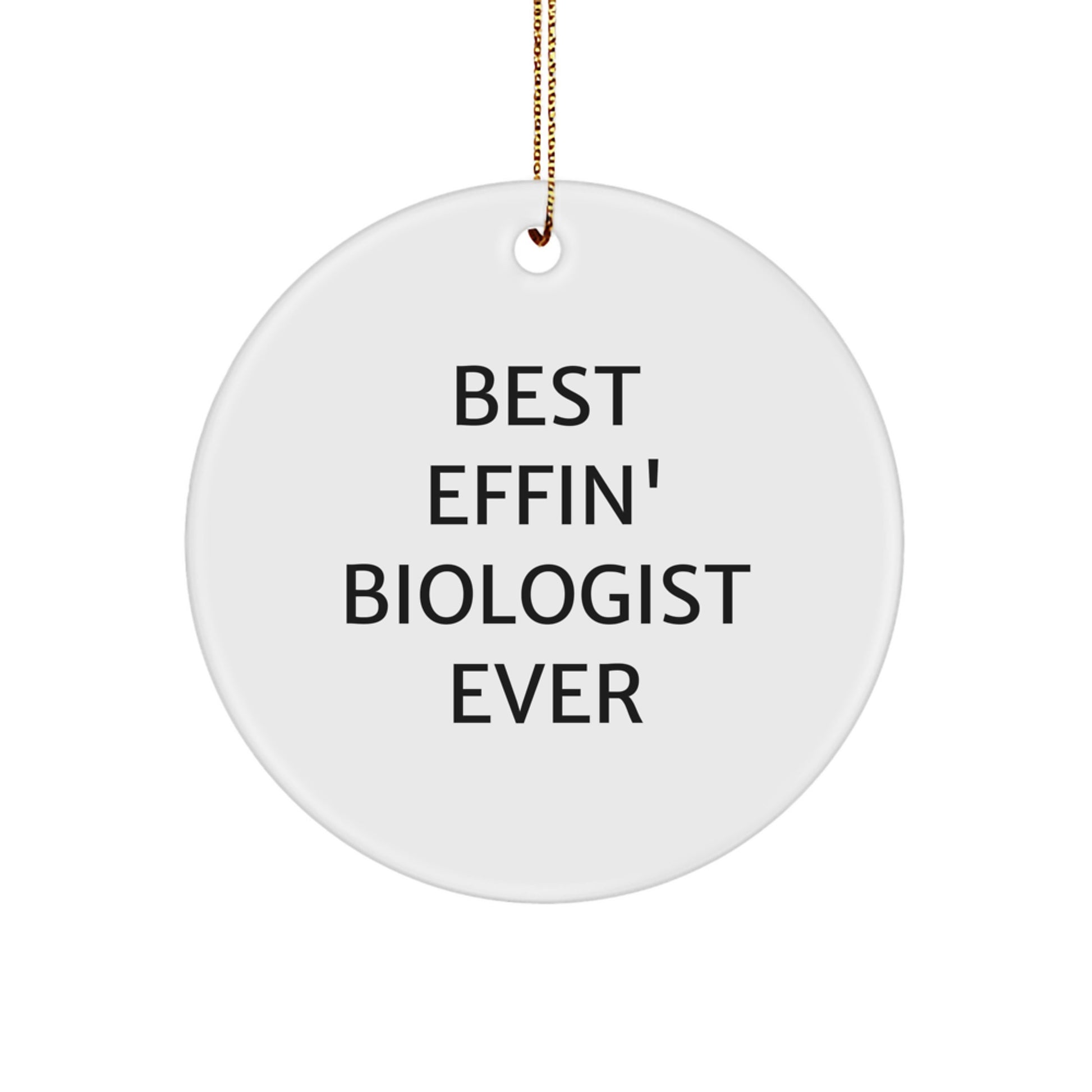 Funny Biologist Gifts for Men - Best Effin' Biologist Ever Christmas Unique Circle Ornament for Home Decor, Gifts from Friends to Family - Image 1